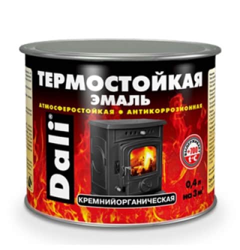 Эмаль термостойкая серый 0,4л Dali *