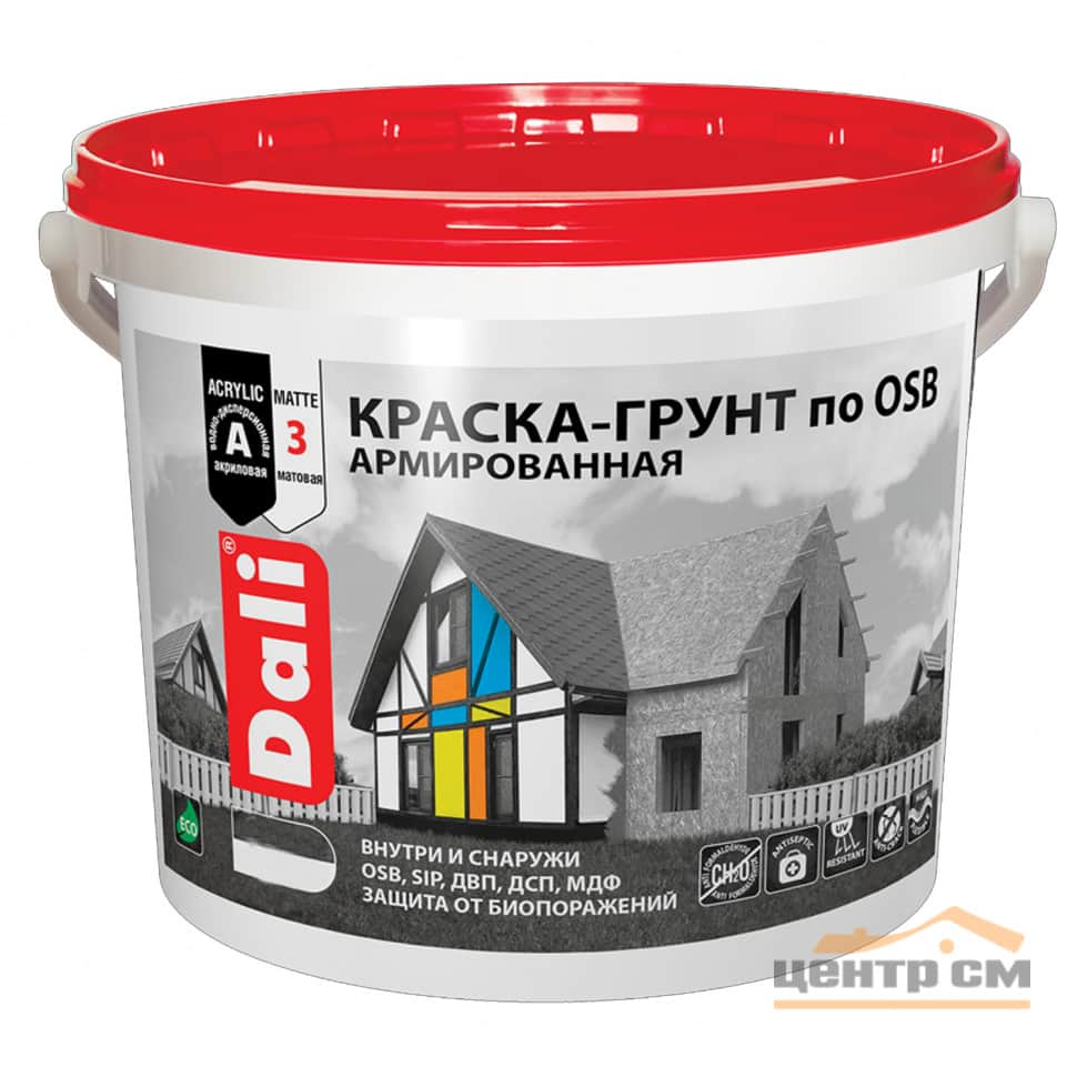 Краска-грунт по OSB армированная 3кг База А Dali
